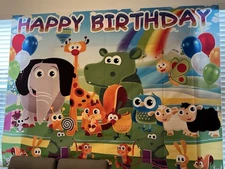 Tiny Bunch Baby TV Birthday Backdrop 