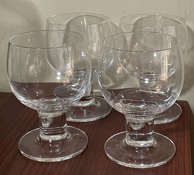 3 Dartington Crystal Wide Thick Stem Complete Imbiber Glasses Acid Etched Mark