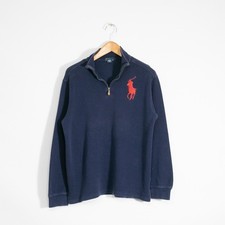 Polo Ralph Lauren Quarter Zip Sweater Kids Size XL - Big Pony Faded Estate Rib