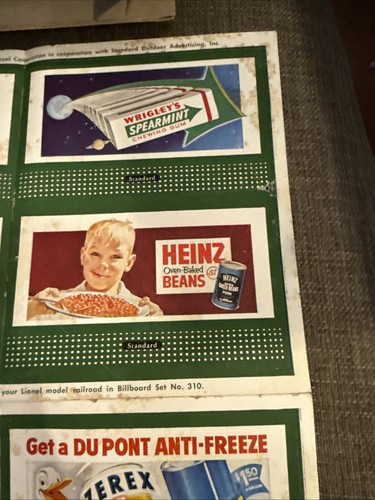 LIONEL POSTWAR #310 BILLBOARD SET - UNCUT - 1953 - 第 6/14 張圖片