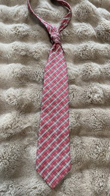 Burberry Krawatte 100% Seide  Karo rot/beige made in italy