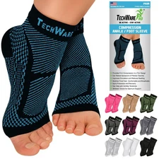 Ankle Brace Compression Sleeve - Relieves Achilles Tendonitis, Joint Pain. Pl...