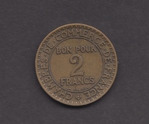 France 1923. 2 Francs. Chambers of Commerce. Mercury. Aluminum-bronze. KM# 877