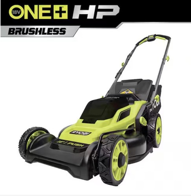 #ad #ad RYOBI 18V Lawn Mower 16in USED Cordless Push Mower W Plug amp; No Bag Tool Only $144.90