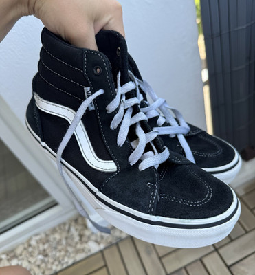 VANS Sk8-Hi High Top Sneaker Schwarz/Weiß EU 35 Jugendliche Skateboarden
