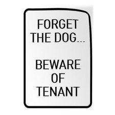 Vertical Vinyl Stickers Forget The Dog Beware of Tenant Parking Parking