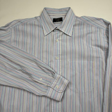 Gitman Bros Shirt Mens 16 33 Rainbow Striped Cotton Pinpoint Oxford USA