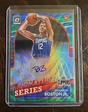 Brandon Boston Jr 2021-22 Optic Red Green & Red Wave Signature Series Auto RC 