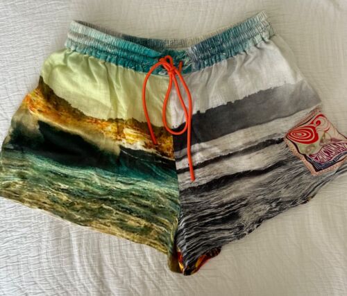 Zimmermann 'Shelly Spliced' linen shorts - size 2 - Picture 2 of 7