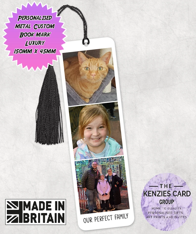 BEA GARDEN UK Personalised Bookmark Page Marker Photo Design Mothers Day Fathers Day V1