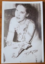 Bernard Kobel Traditional Tattoo Photo B W Vintage Tattooed Woman Chest Snake