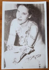Bernard Kobel Traditional Tattoo Photo B&W Vintage Tattooed Woman Chest Snake