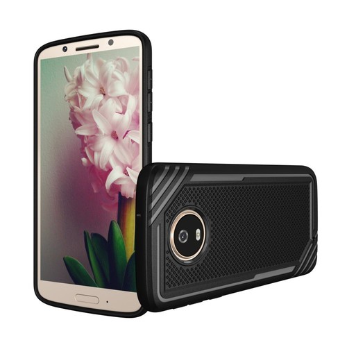 Motorola Moto G6 TPU Case Armor Grain Grip Rutschfest Soft Schutz Hülle Schwarz - Bild 7 von 12