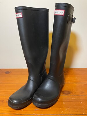 HUNTER ORIGINAL WELLY ブラック HUNTER Original Tall Rain Boots Black W23499 Size: 7M/8F | eBay