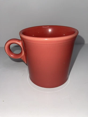 fiestaware circle handle homer laughlin mug coffee Tea cup rose pink Flaw Inside