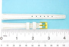 Watchband Stylecraft GENUINE ROYAL LIZARD 10 mm white regular watch strap stitch