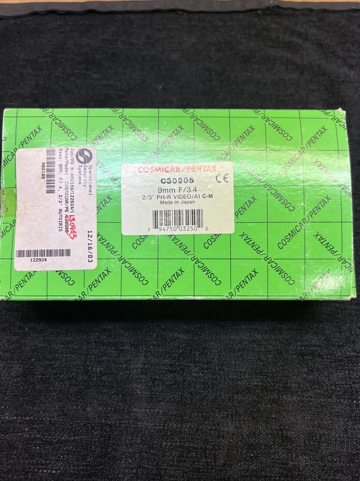 NEW - Cosmicar lens C30905 C934PLEX-2   Pinhole CCTV lens auto Iris right-angle - Image 2 of 2