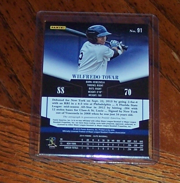 2014 Donruss Elite Signatures Turn of the Century Wilfredo Tovar Rookie Auto RC - Image 2 of 3