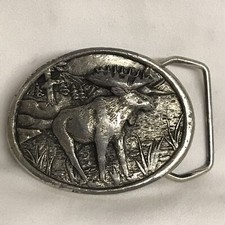 Siskiyou Oval Belt Buckle Moose Oregon Western Cowboy 1983 Nature Animal Hunting