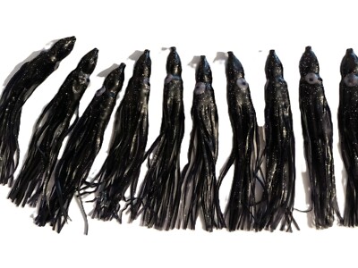 10 x 5'' Muppets Meer Angeln Boot Pier Jigging Tintenfisch schwarz Köder Terminal Tackle