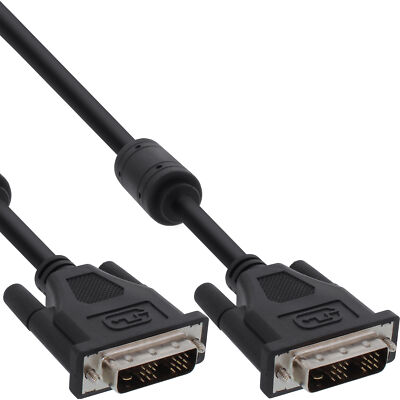InLine  DVI-D Kabel, digital 18+1 Stecker / Stecker, Single Link, 2 Ferrite, 10m