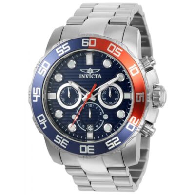 Invicta 22225 Men's Pro Diver 50mm Quartz Chronograph Blue Dial SS Watch