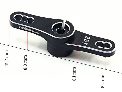 Servohorn 25T passend für Futaba Savöx MKS SRT Servo - Aluminium schwarz - Bild 4 von 4