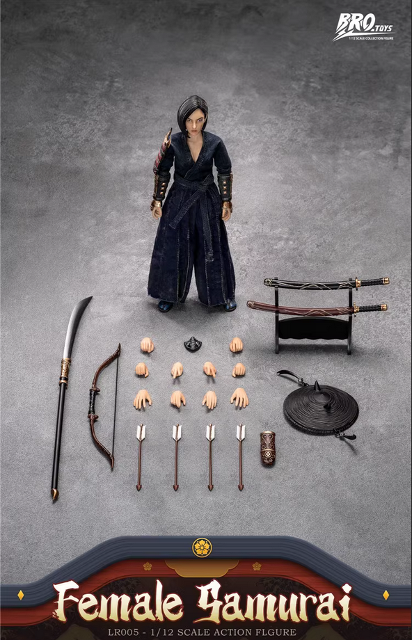 新品未開封 BROtoys『女性侍』1/12スケール アクションフィギュア BROTOYS LR005 Female Samurai 1/12 Action Figure Model 6'' In Stock