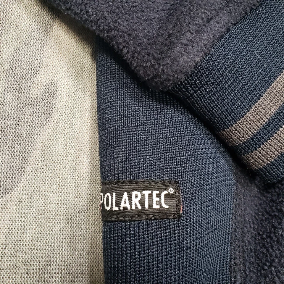 Chaqueta de bombardero Aigle para hombre XL azul con cremallera bolsillos de lana Polartec Foto 3 de 4