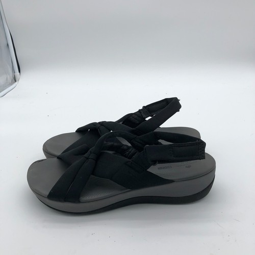 Clarks Cloudstepper Sandals Womens 9.5 Black Arla Belle Slingback Shoes