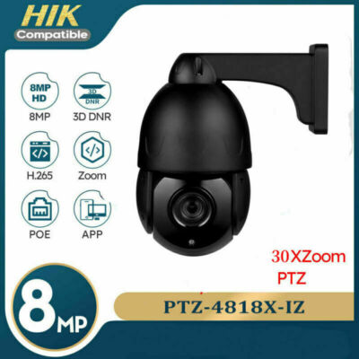 Hikvision Compatible 8MP 4K Ultra HD PTZ IP Camera 30X Optical