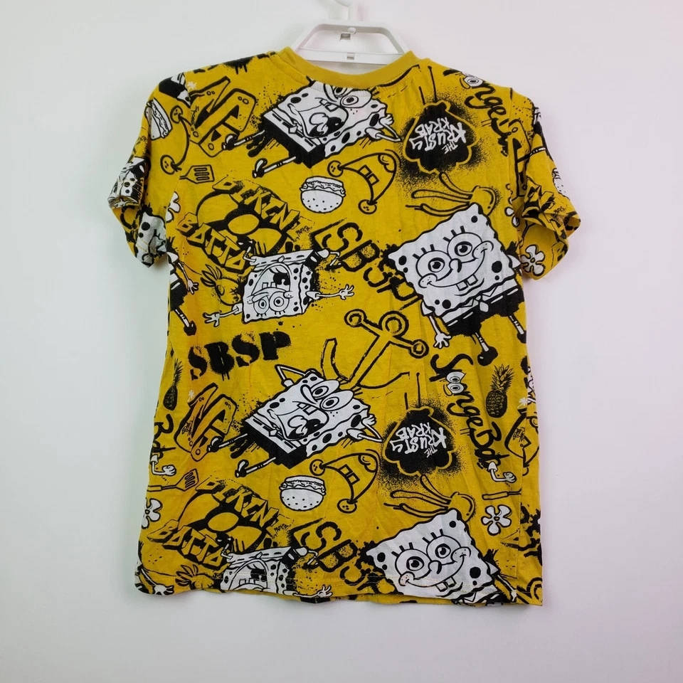 Camiseta gráfica Nickelodeon Boy talla 14/16 amarilla Bob Esponja pantalones cuadrados Foto 2 de 4