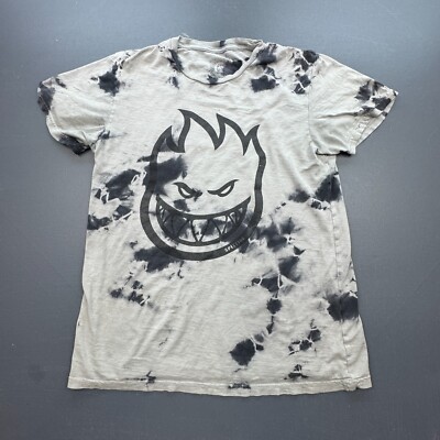 Spitfire T-Shirt Teen s Medium Tie Dye Black White Flame Logo Skate Graphic Tee