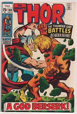 THOR #166 1969 CENTS 2ND APP HIM WARLOCK STAN LEE JACK KIRBY GOTG MOVIE MARVEL