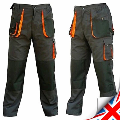 Mens Cargo WORK TROUSERS - Heavy Duty Pants Knee Pad Pocket UK Dispatch