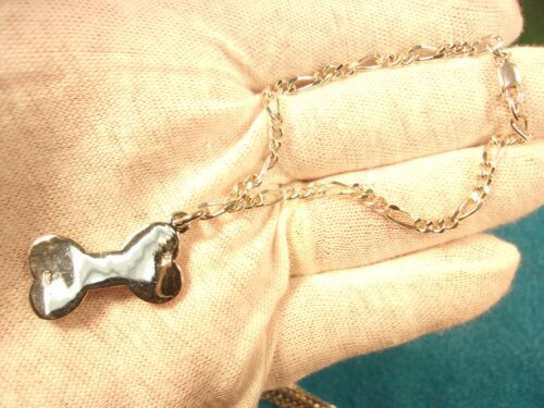 BEAUTIFUL LARGER STERLING SILVER RHINESTONE "DOGGIE" / DOG BONE CHARM & BRACELET - Picture 10 of 10
