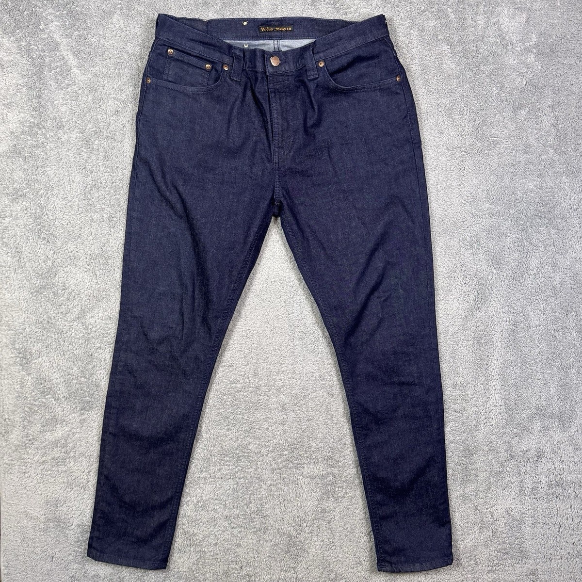 Nudie Jeans Mens 36x30 Organic Cotton Raw Denim Japanese Indigo Italy