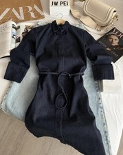 Women French Connection Dress Navy Denim 36