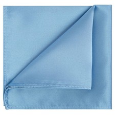 Sky Blue Mens Pocket Square Satin Carolina Hanky Handkerchief