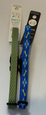 2 Lupine Eco Dog Collar Dapper Dog Moss Collar 10'' - 16'' Small 1/2'' Width NWT