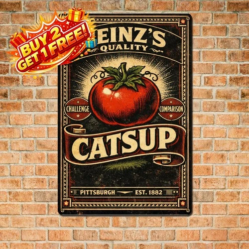 1883 Heinz's Catsup Vintage Look Reproduction Tin Sign 12x16 Kitchen Decor