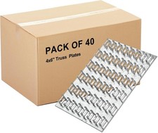 Galvanized 4x6 Truss Plates - 40 Silver Mending Plates for DIY Projects