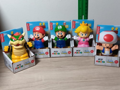 #ad *FREE SHIP* SUPER MARIO 5 PK Little People Nintendo Fisher Price My Mario $40.00