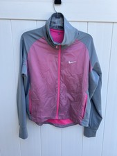 Nike Golf Tour Performance Womens Jacket Full Zip Sz Medium Dri Fit Pink Gray