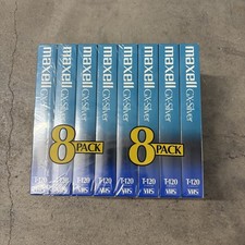 Maxell GX-Silver T-120 8 Pack High Quality 6 Hour VHS Tapes NEW Sealed