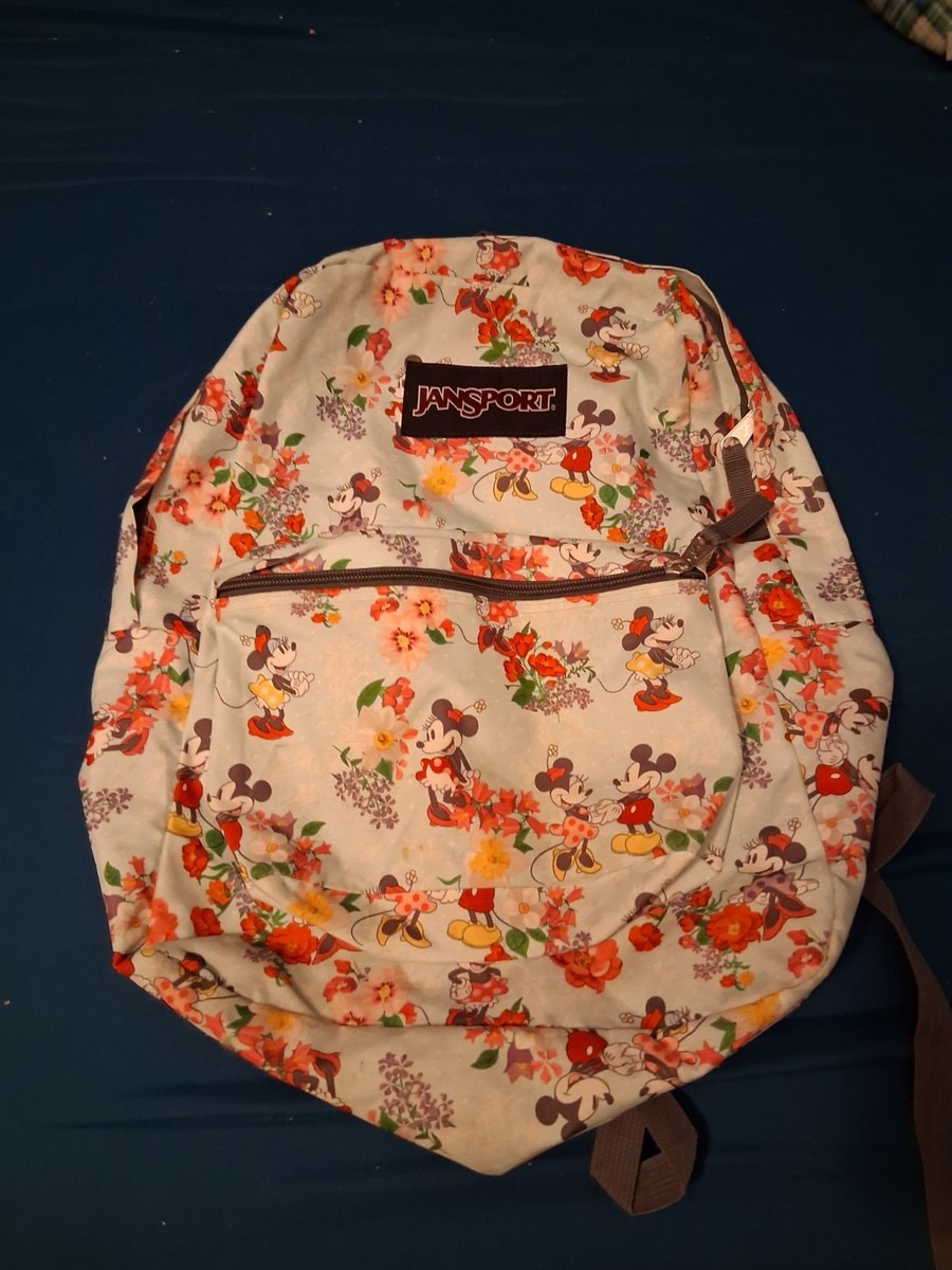 floral disney jansport backpack Jansport Disney Minnie Mickey Mouse Floral Aqua Backpack