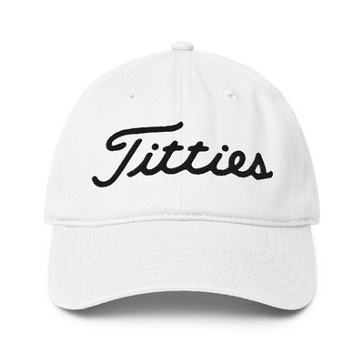 Titties Embroidered Visor, Funny Golf Hat, Low-profile baseball cap