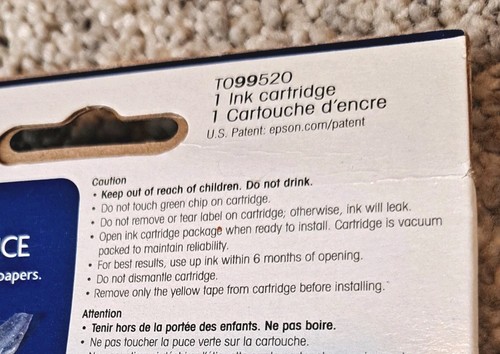 Epson 99 T0995 Light Cyan Ink Cartridge Genuine Sealed OEM Dated 2025 - Picture 5 of 5