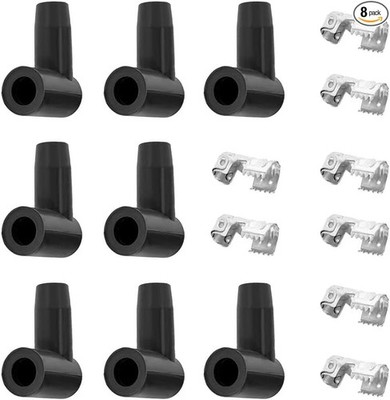 90 Degree HEI Distributor and Coil Spark Plug Boot Kit, 8-Pack