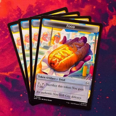 4x Food Token MTG T 0005 Marvel's Spider-Man Spiderman Spiderman ARTIFACT SPM
